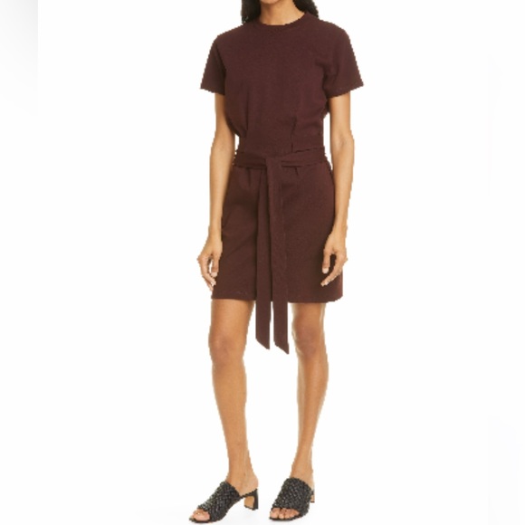 NWT Vince Tie Waist Short Sleeve Cotton Dress Size Small - Picture 1 of 12